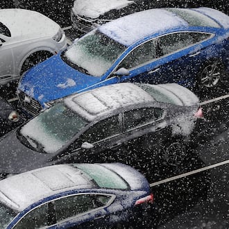 Rain and snow showers most of Monday April 18, 2022 in the Dayton area. MARSHALL GORBY\STAFF