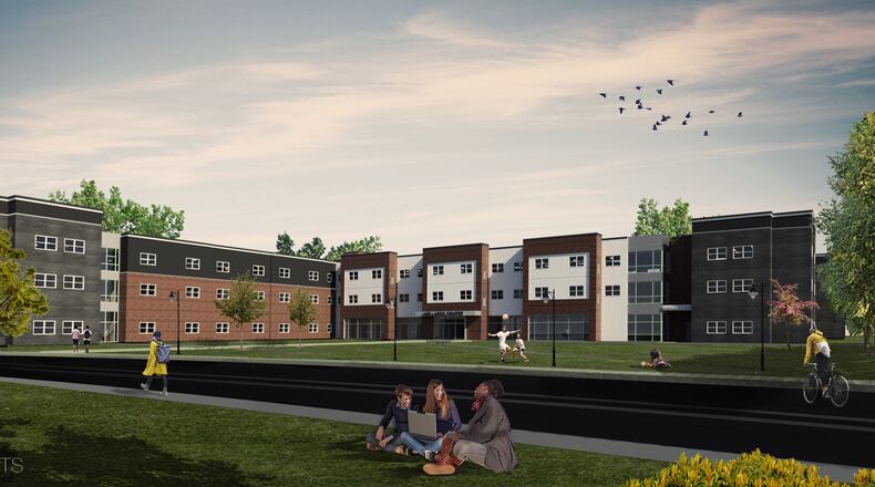 A rendering of Central State’s forthcoming $24-million residence hall.