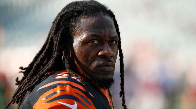 CINCINNATI, OH - AUGUST 19: Adam Jones #24 of the Cincinnati Bengals watches the action before the preseason game against the Kansas City Chiefs at Paul Brown Stadium on August 19, 2017 in Cincinnati, Ohio. (Photo by Andy Lyons/Getty Images)
