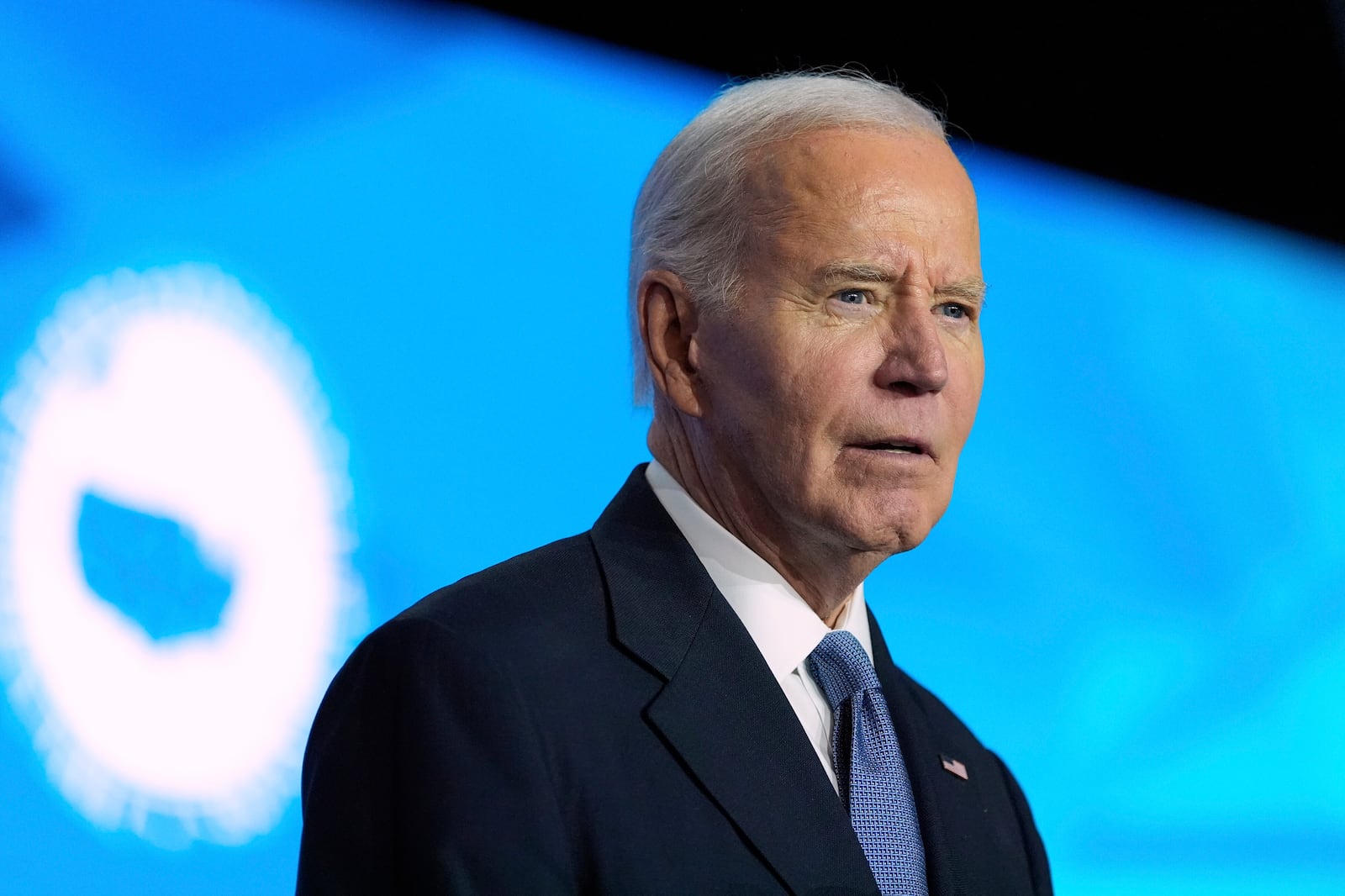 FILE - President Joe Biden waits to speak at the U.S. Conference of Mayors in Washington, Jan. 17, 2025. (AP Photo/Alex Brandon, File)