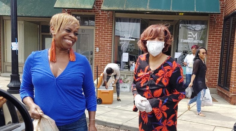 Hot Easter meals and food from Access to Excess was distributed Sunday at the Entrepreneurs Marketplace