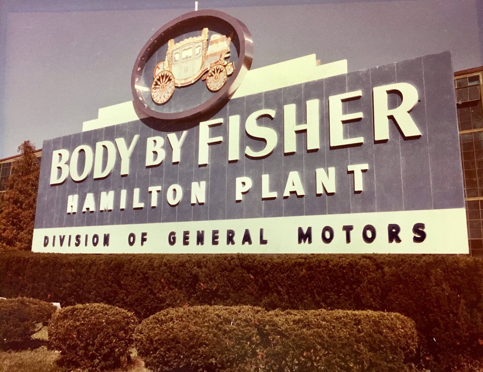 Pictured is the Fisher Body plant marquee at the corner of Dixie Highway and Symmes Road. it was built in 1946 and operated until 1987. It closed its doors in 1989. PROVIDED/UAW LOCAL 233 RETIREES