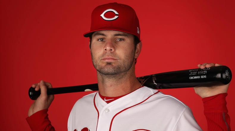Jesse Winker, of the Reds, poses for a portait at Goodyear Ballpark on February 18, 2017 in Goodyear, Arizona. (Photo by Christian Petersen/Getty Images)