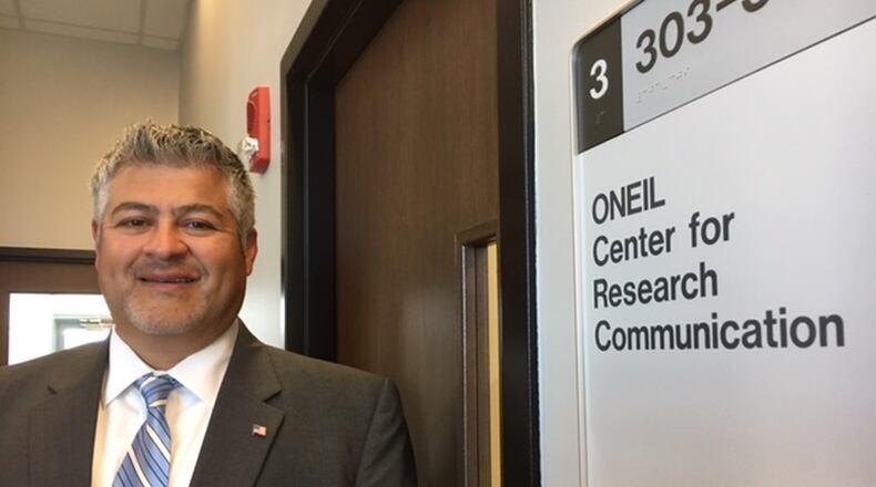 Hernan Olivas, president and chief executive of O’Neil & Associates (seen here), wants his company’s new center at Wright State University to honor the legacy of his predecessor, Robert Heilman. THOMAS GNAU/STAFF