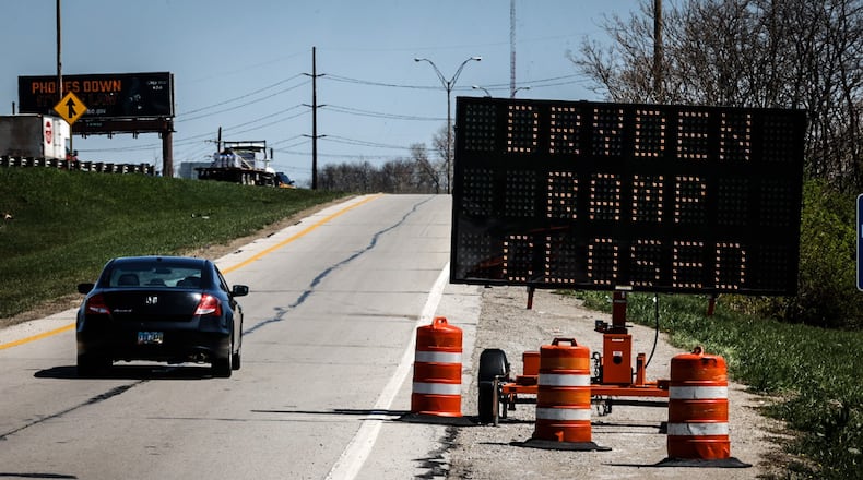 The northbound entrance ramp to I-75 from Dryden Road is scheduled to close for 2 years Monday April 10. JIM NOELKER/STAFF