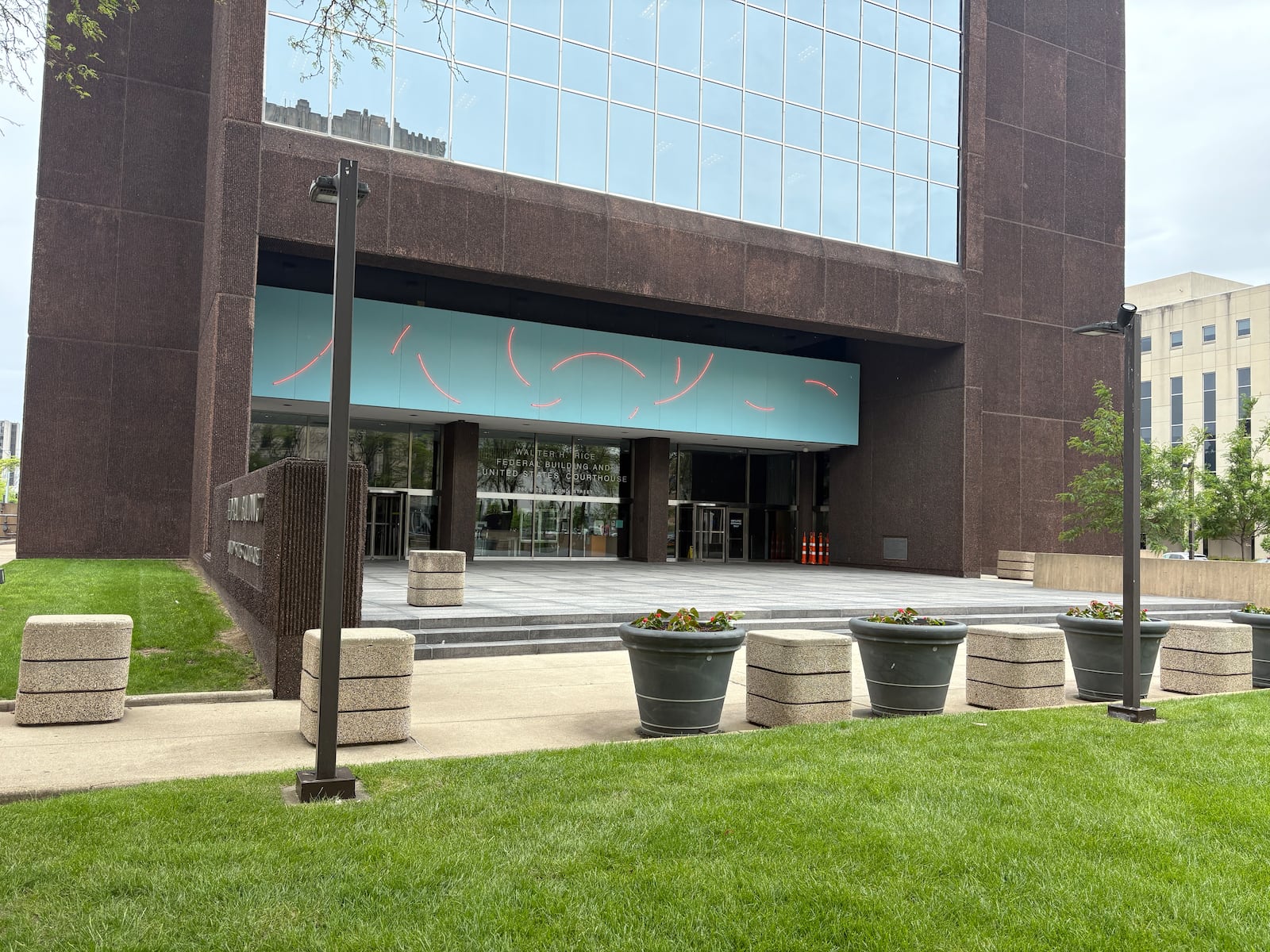 A view of the front of the Walter H. Rice Federal Building and U.S. Courthouse at 200 W. Second St. in downtown Dayton. JEN BALDUF/STAFF