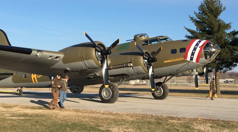 The B-17F Memphis Belle was moved for the first time from a restoration hangar into the National Museum of the U.S. Air Force. on March 14, 2018. JAMES BUCEHELE / STAFF