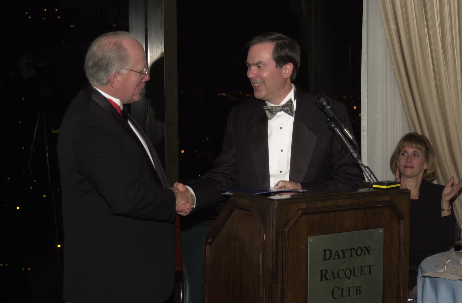 Dr. James Gentry Laws with Grandview Hospital President Roy Chew at hospital's 75th anniversary celebration in 2001. Laws was a well-known cardiologist at Grandview Hospital, now Kettering Health Dayton, from 1975 to 2020. He also went on numerous humanitarian trips to treat people in war-torn regions and following major natural disasters. CONTRIBUTED