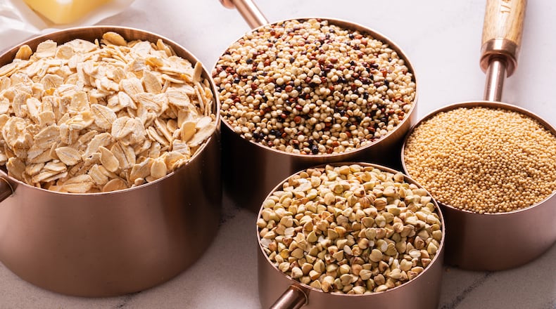 Rolled oats, quinoa, buckwheat and teff. Whole grains supply protein, as well as a variety of essential vitamins and minerals. HEATHER WILLENSKY/THE NEW YORK TIMES