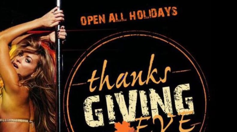 Lawyers included this photo as part of an exhibit in a trademark infringement lawsuit filed on behalf of Carmen Electra, Jessica Hinton and Heather Rae Young. The photo shows Electra’s likeness in an alleged online advertisement for Cheeks in West Carrollton. The plaintiffs’ attorney claims Cheeks did not have permission to use or alter the models’ photos in the clubs’ promotions.