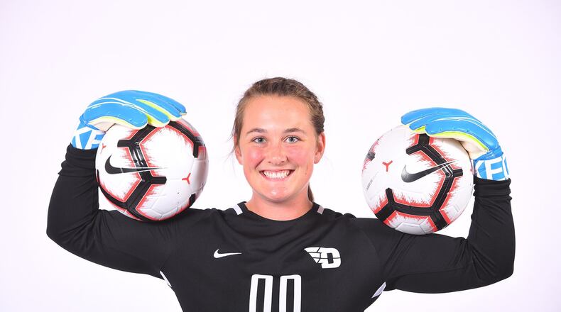 Emily Jones was a four-year goalie for the University of Dayton women’s soccer team. CONTRIBUTED