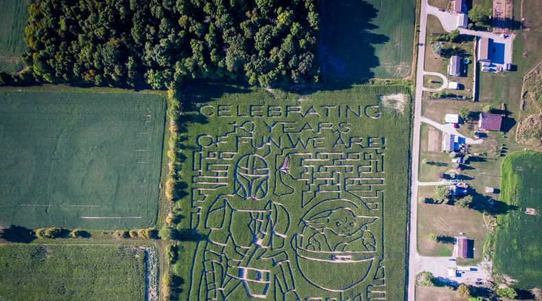 This year, to celebrate their 10th anniversary, the Amazing Fall Fun Corn Maze and Pumpkin Patch, located in Waterloo, Indiana, created a Star Wars-themed 20-acre corn maze.