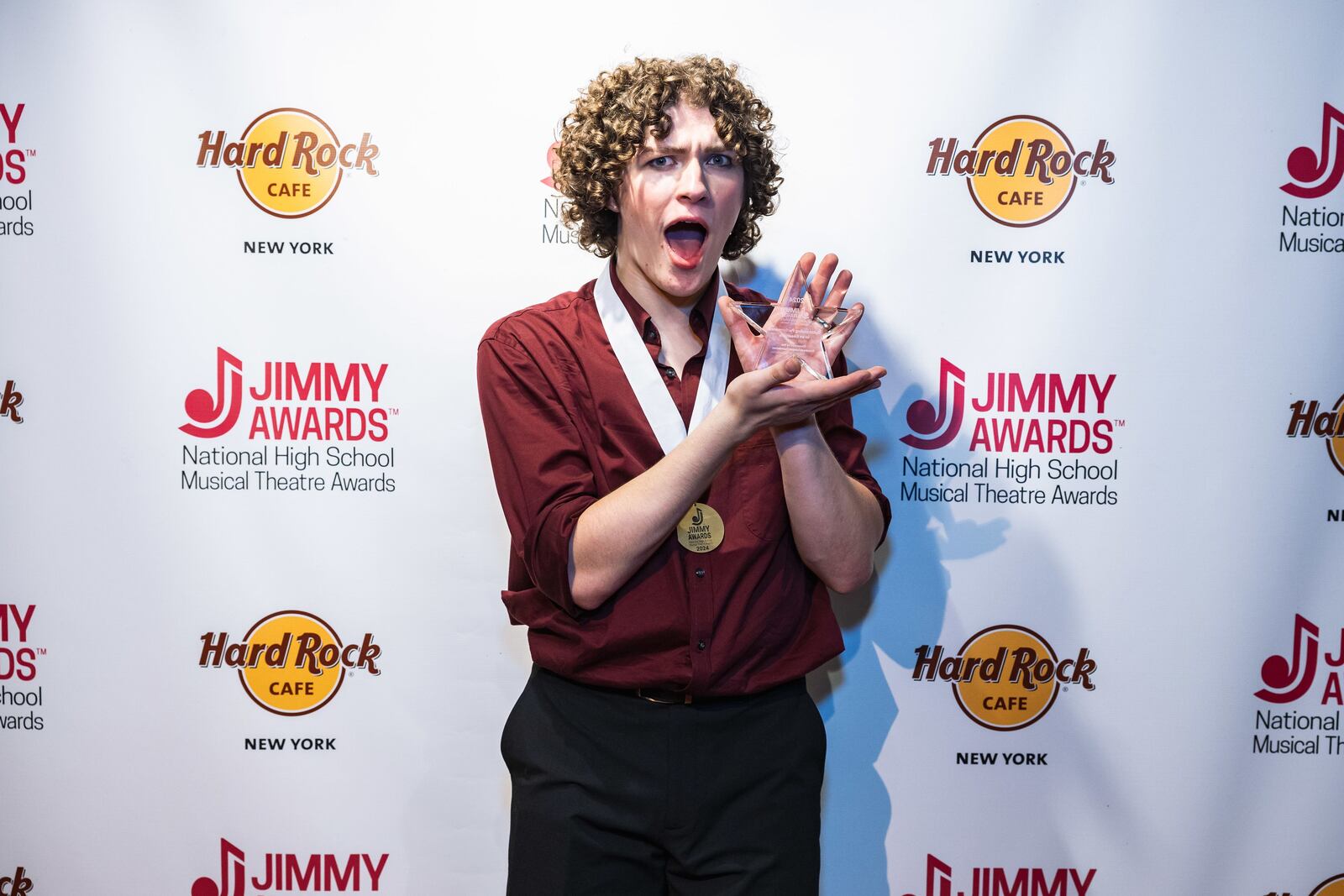 Stivers School for the Arts graduate Connor Egloff received the Outstanding Performance in an Ensemble Award at the 15th annual Jimmy Awards June 24 in New York City. Photo by Rebecca J Michelson