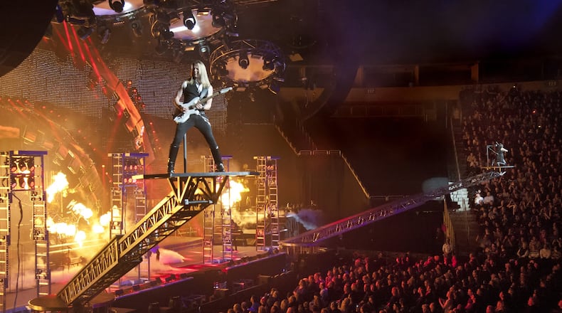 The Trans-Siberian Orchestra stage show lets it all hang out, high above the crowd. CONTRIBUTED