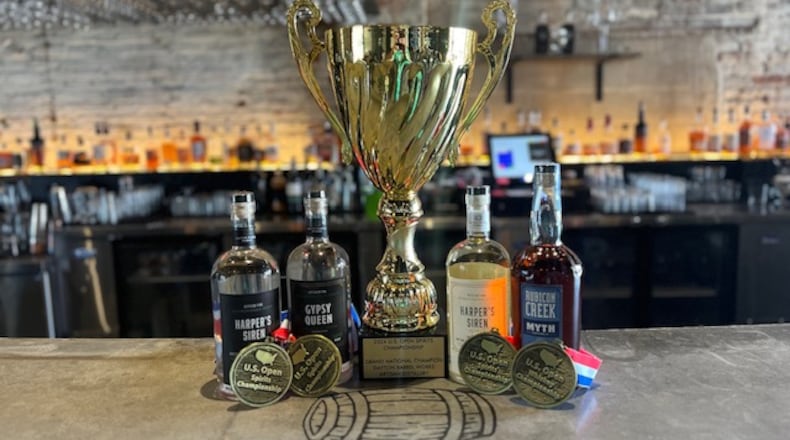 Dayton Barrel Works Artisan Distillery was awarded four gold medals and tied for Grand National Spirits Champion at the 2024 U.S. Open Whiskey and Spirits Championship (CONTRIBUTED PHOTO).