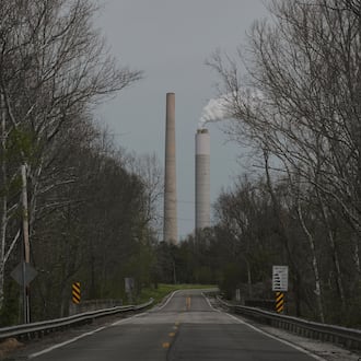 The Kyger Creek Power Plant, a coal-fired power plant, operates on April 14, 2025, near Cheshire, Ohio. (AP Photo/Joshua A. Bickel)