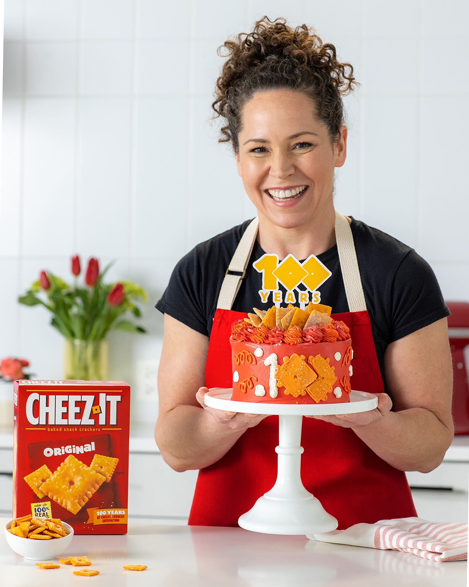 To celebrate the birthday of the Cheez-It cracker - invented in Dayton 100 years ago - a limited edition Cheez-Itennial cake has been created by chef Stephanie Izard for the occasion. SUBMITTED PHOTO