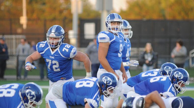 Miamisburg QB Tate Vongsy and the Vikings offense. Fairmont defeated host Miamisburg 25-24 in a Week 6 high school football game on Friday, Sept. 28, 2018. MARC PENDLETON / STAFF