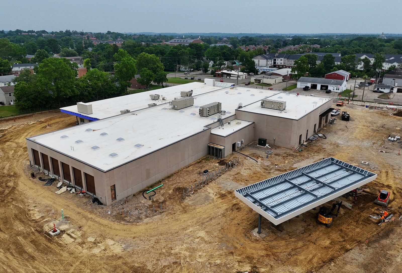 Construction continues on the new Chestnut Street Multimodal Station Friday, June 13, 2025 in Oxford. NICK GRAHAM/STAFF