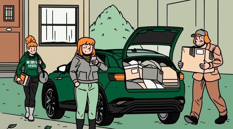 Ruth Milligan, a resident of Columbus, Ohio, tried taking her daughter, Maggie Daiber, to Michigan State University in August. Milligan calculated where she would need to charge her ID.4 during the four-hour trip. Janne Iivonen/The New York Times