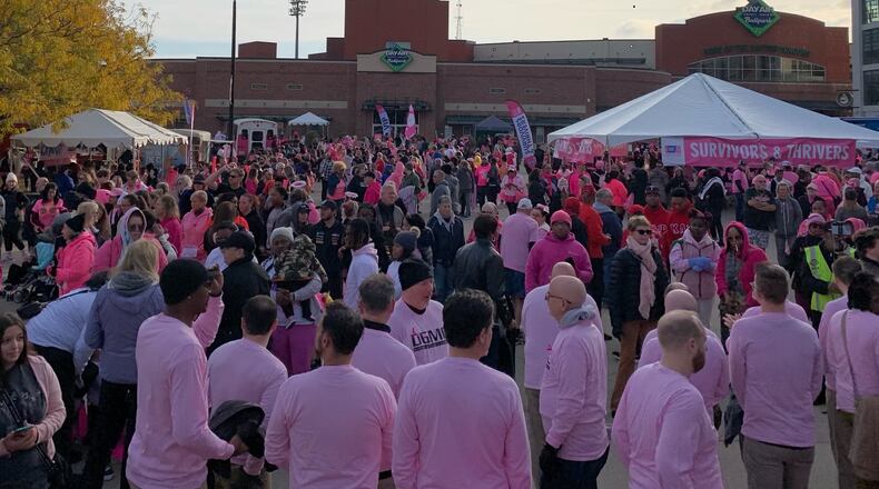 Thousands participated Saturday in the Making Strides Breast Cancer Awareness Walk in downtown Dayton.