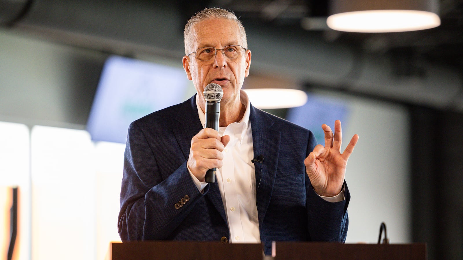 Dayton Dragons president Robert Murphy speaks during a ribbon cutting ceremony on Wednesday, Nov. 5 at Day Air Ballpark during a ribbon cutting for the organization's new Diamond Club. BRYANT BILLING/STAFF