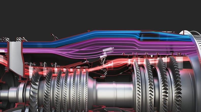 A GE representation of the XA100’s three-stream architecture. The third stream is a major enabler of the engine’s thermal management capability. GE Aerospace image