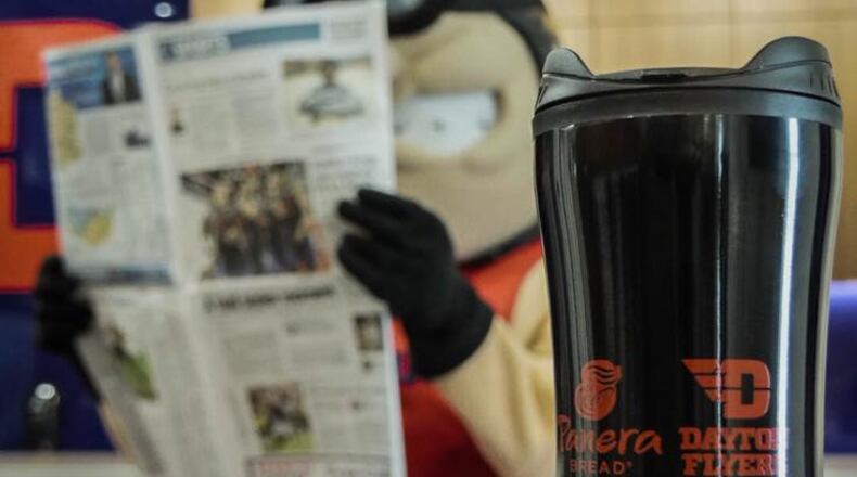 Dayton area Panera Bread bakery-cafes are offering free coffee refills for the entire month of March with the purchase of a $10 travel mug. The mugs feature the Dayton Flyers logo, and be available while supplies last. CONTRIBUTED