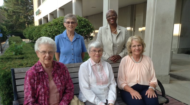 Inductees to Greene County Women s Hall of Fame, (sitting, from left) Jo Ferguson, Joan Horn, Virginia Pinkerton, (standing, from left) Jane Alkire and Cheryl Marcus will be recognized at an annual luncheon on Sept. 23. CONTRIBUTED