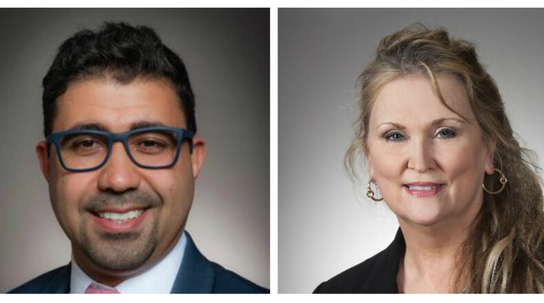 From left, Dayton school board member Mohamed Al-Hamdani, state Rep. Candice Keller, state Rep. Niraj Antani