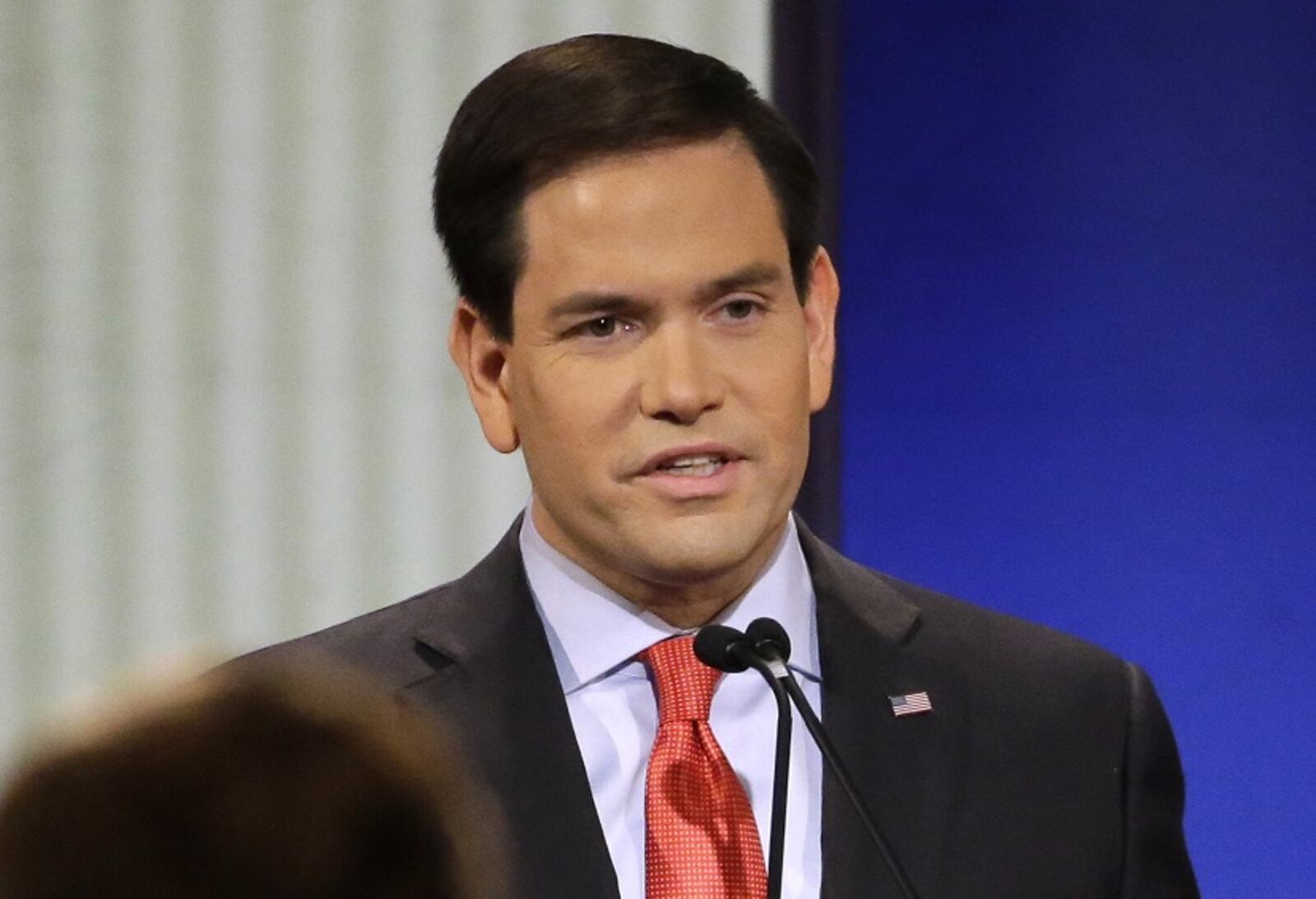 Marco Rubio speaks during a Republican presidential primary debate, Thursday, Jan. 28, 2016, in Des Moines, Iowa. (AP Photo/Chris Carlson)