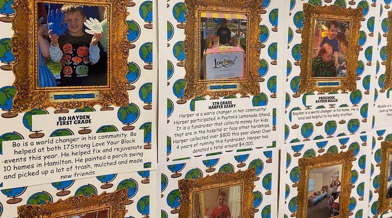 Every week, students at Ridgeway Elementary are honored on World Changers Wednesdays for making a change in their corner of the world. They're honored with their picture on a wall with a description of what they did to make a change. Also, Once a month, a group of classes set up tables to raise money through what's called Change For Charity by selling various items, like homemade stickers or hand-painted rocks, and donating proceeds to either a local, national or international charity. PHOTO PROVIDED BY TVHAMILTON