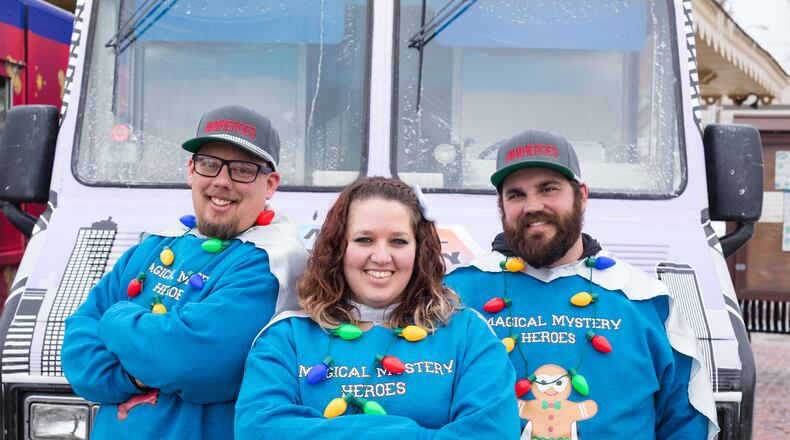 Fairfield High School graduates Chris Schulz and Hannah Schulz, of Fairfield, and Matt Williams, of Monroe, appear on the new season of Food Network’s The Great Food Truck Race. During the four-episode season, five aspiring food truck teams compete for high-stakes food challenges that test their cooking chops, business skills and selling strategies. The last truck standing wins a holiday prize of $50,000. CONTRIBUTED