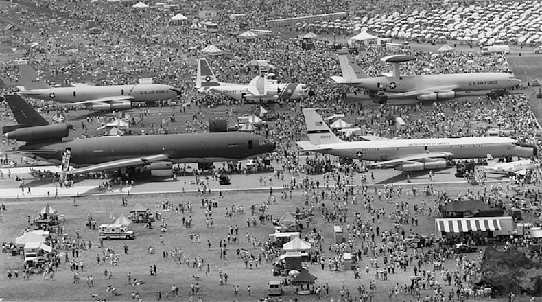An aeriel view of the 1988 Dayton Air Show. DAYTON DAILY NEWS ARCHIVES
