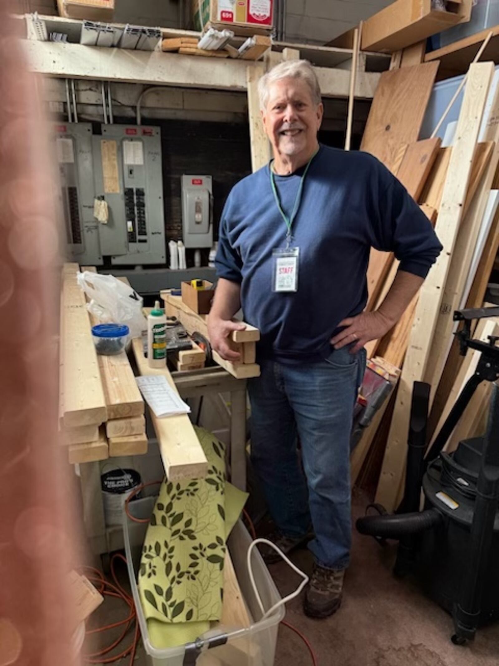Volunteers are needed to  fix up donated items for Corner Cupboard Thrift Shop. Pictured is Rick Raterman, who lives in Kettering. CONTRIBUTED