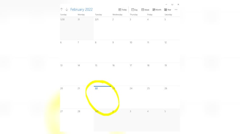 Today's day, Feb. 22, 2022, can be numerically written out as 2/22/22 — a palindrome. Palindromes read the same forward or backward.