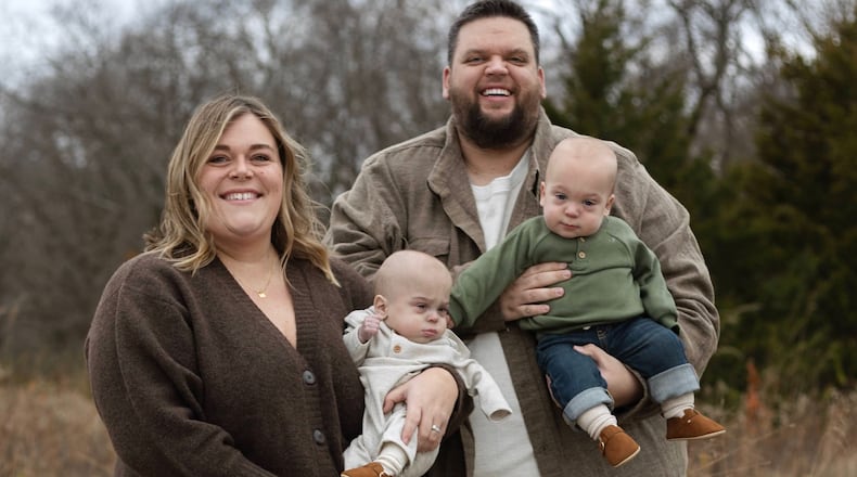 Halee and Cody Rudduck, of Xenia, holding their baby boys Jonah and Drew. Jonah spent 229 days in the newborn intensive care unit at Dayton Children's. Drew also spent 74 days in the NICU at Kettering Health Main Campus. Jonah and Drew were born on Jan. 24, 2025 at Kettering Health Main Campus at a little more than 27 weeks into Halee's pregnancy due to complications stemming from Twin-to-Twin Syndrome. Now, both boys are home, and Halee said Cody and she are excited to start Christmas traditions with them. CONTRIBUTED