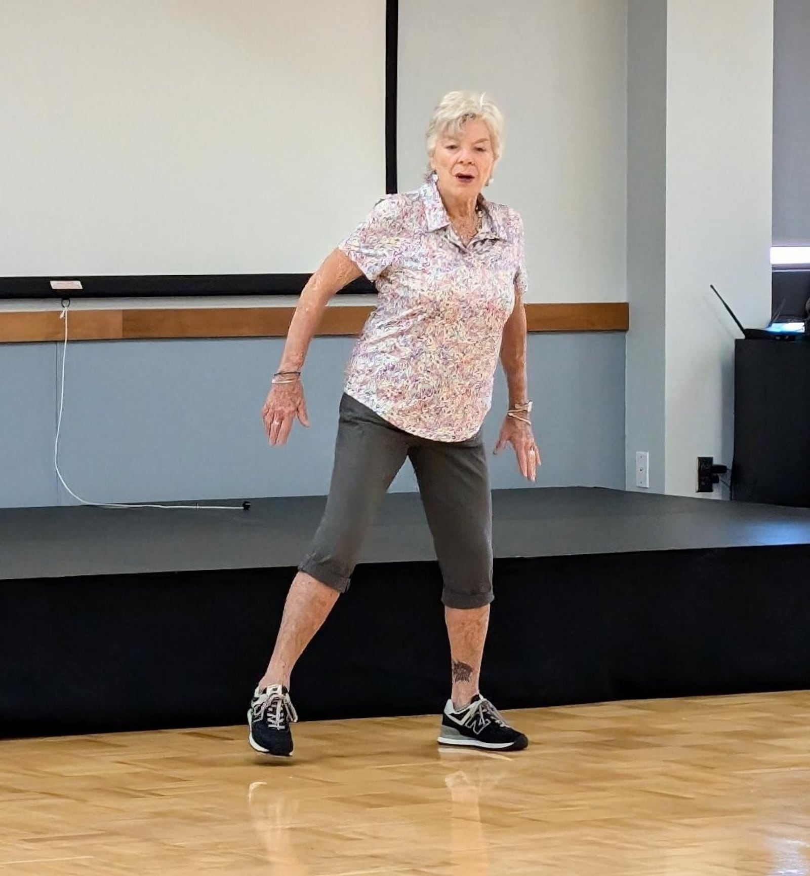 Gail Basine began teaching aerobics and strength classes at Kettering Recreation Complex in 1987. She is pictured teaching a class inside the complex's Charles Lathrem Senior Center. CONTRIBUTED