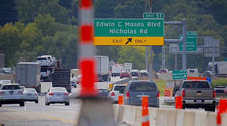 A file photo shows repairs near the Edwin C. Moses Boulevard exit in Dayton on Interstate 75. FILE