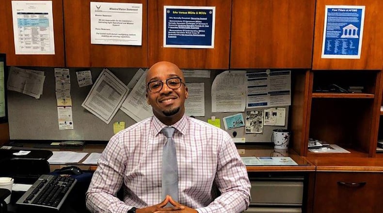 Kelley Hill, Occupational Safety manager at the 88th Air Base Wing Safety office, said his team’s priorities are to minimize the loss of resources, protect almost 30,000 base personnel from death, injury or occupational illness by managing risks on and off-duty, and to conduct the safety facility inspections and program assessments of more than 900 facilities and 100 mission partners on the installation. (Courtesy photo)