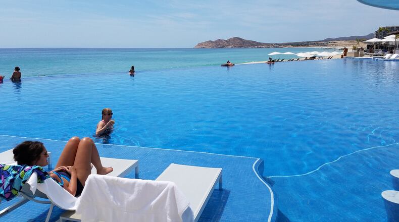The infinity pool, complete with swim up bar. (Samantha Feuss/TNS)