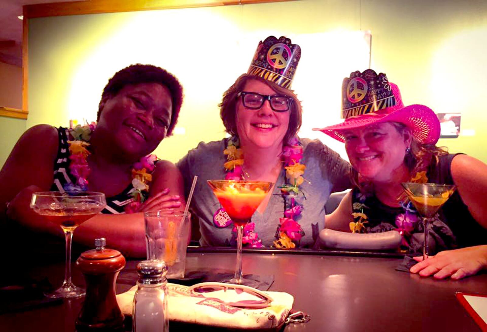 Amelia Robinson, Kristen Wicker and Alexis Larsen credited Cackle, a laughing club.