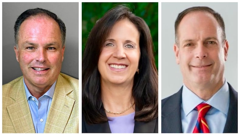 Brian Page, left, Lisa Barhorst, middle, and Scott Carlson