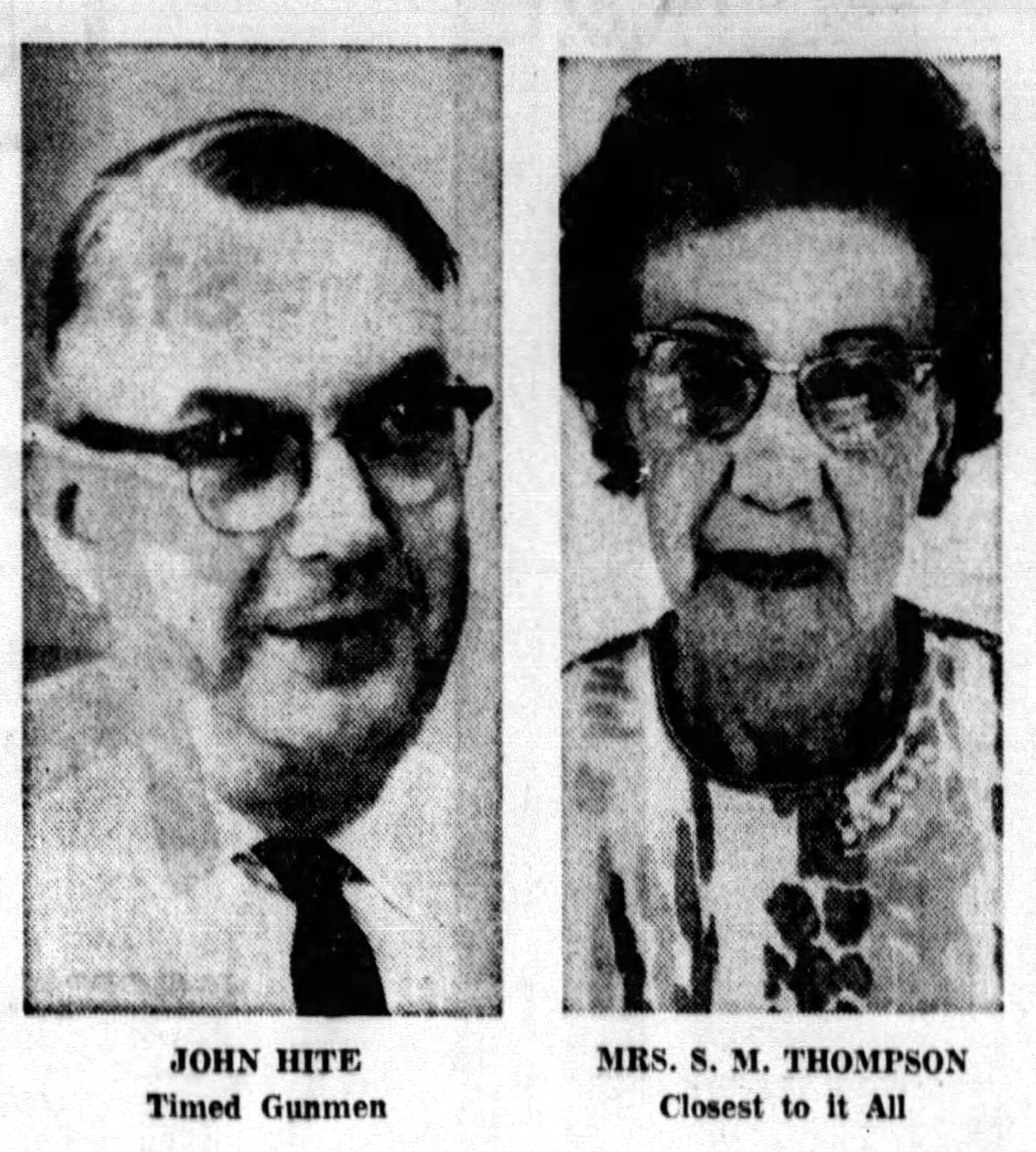 John Hite, assistant cashier at the Bowersville bank and Susan Thompson, the phone operator upstairs. DAYTON DAILY NEWS ARCHIVES