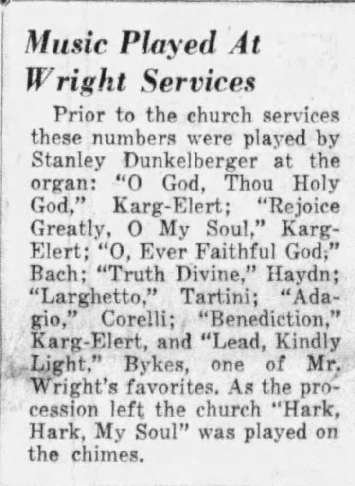 Orville Wright funeral