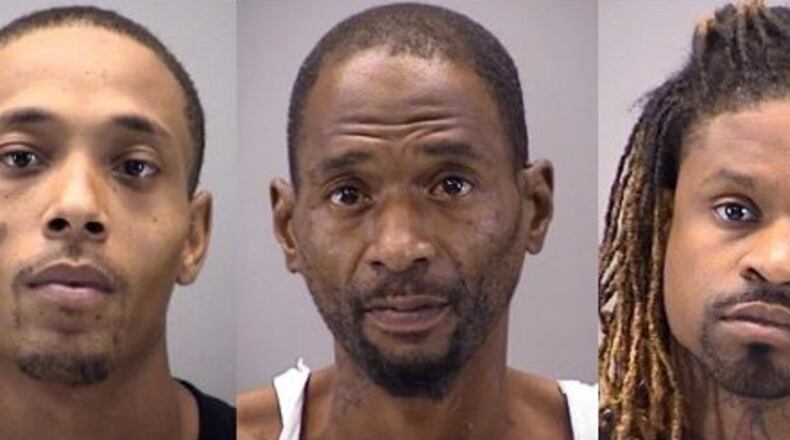 Raven E. Bean III, left, Rasaun A. Mock, center, and Jesse Shepherd