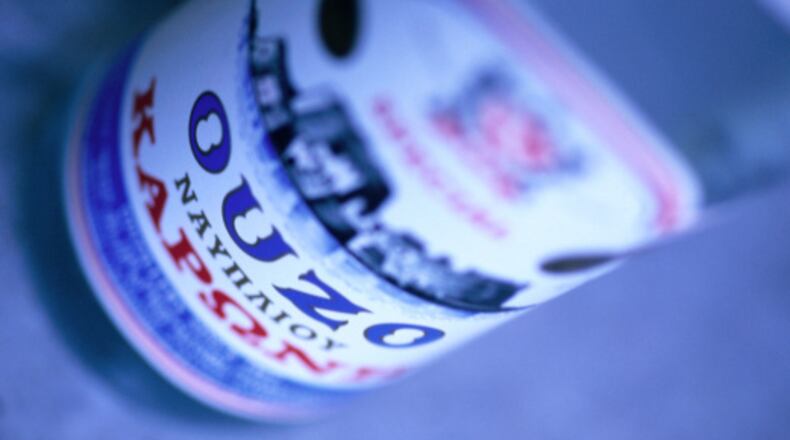 Bottle of Karonis ouzo.