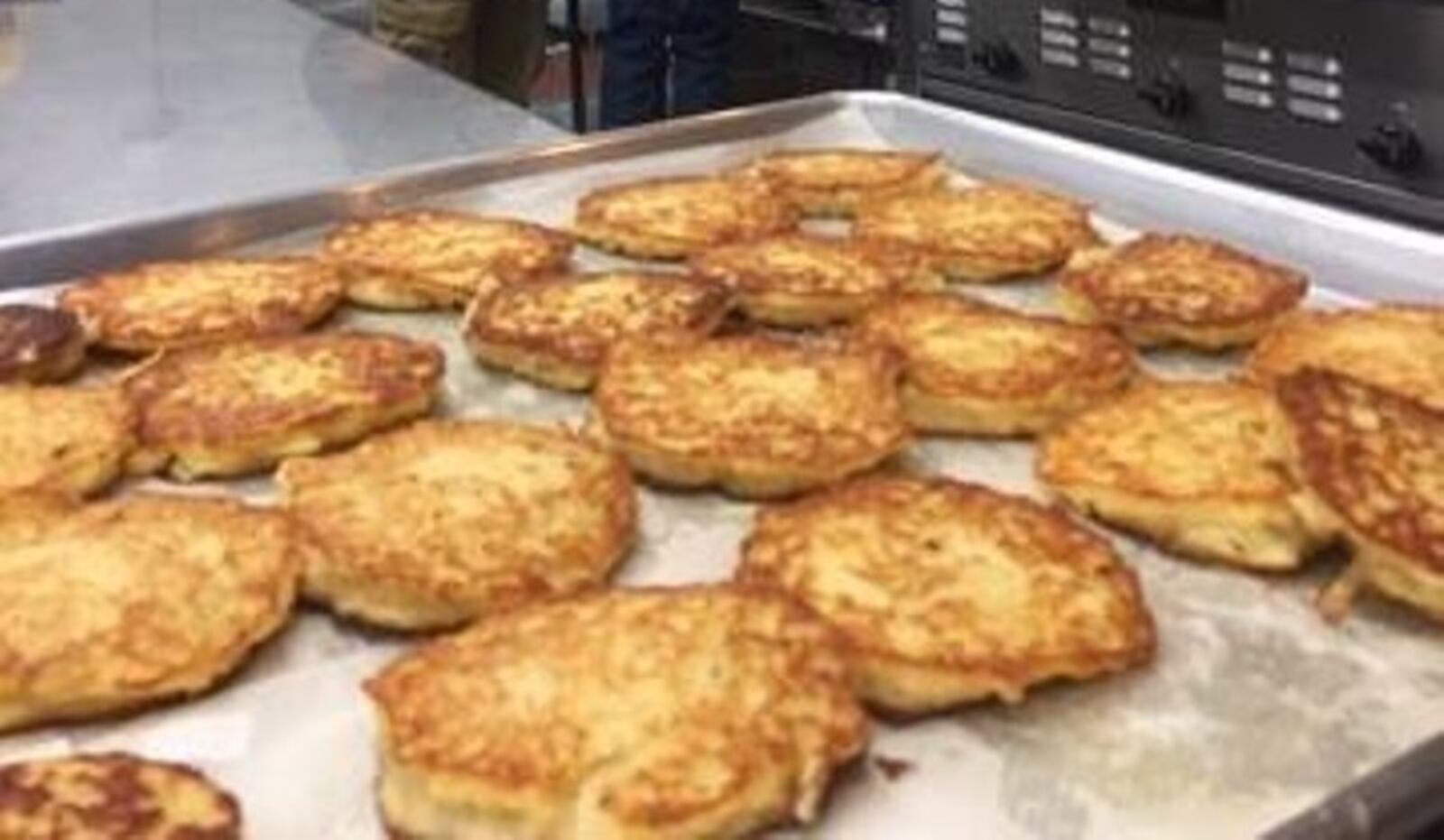Latkes prepared by Bernstein's Catering, Dayton, Ohio.