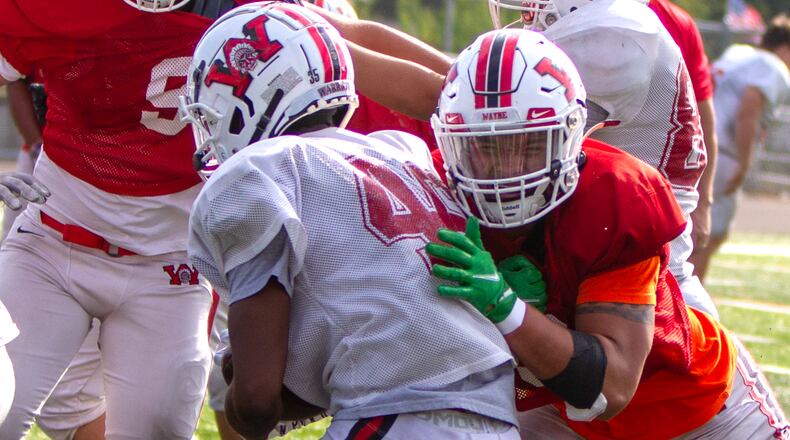 Wayne senior defensive end Javon Hammonds leads the GWOC in tackles for loss for the second straight season. He has committed to play college football at Marshall. Jeff Gilbert/CONTRIBUTED