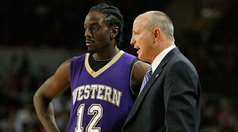 Western Carolina’s Larry Hunter coaches in 2009. Getty Images photo